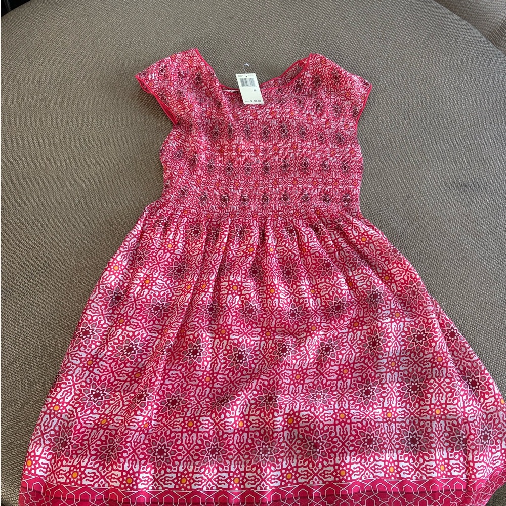 Pink Patterned Kids Dress